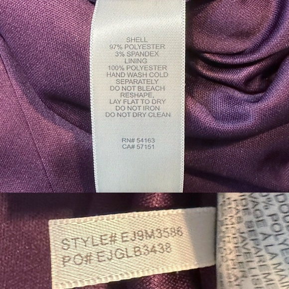 NWT Eliza J Long Sleeve Ruched Sheath Dress in Plum Glitter Size 6 - Picture 10 of 13